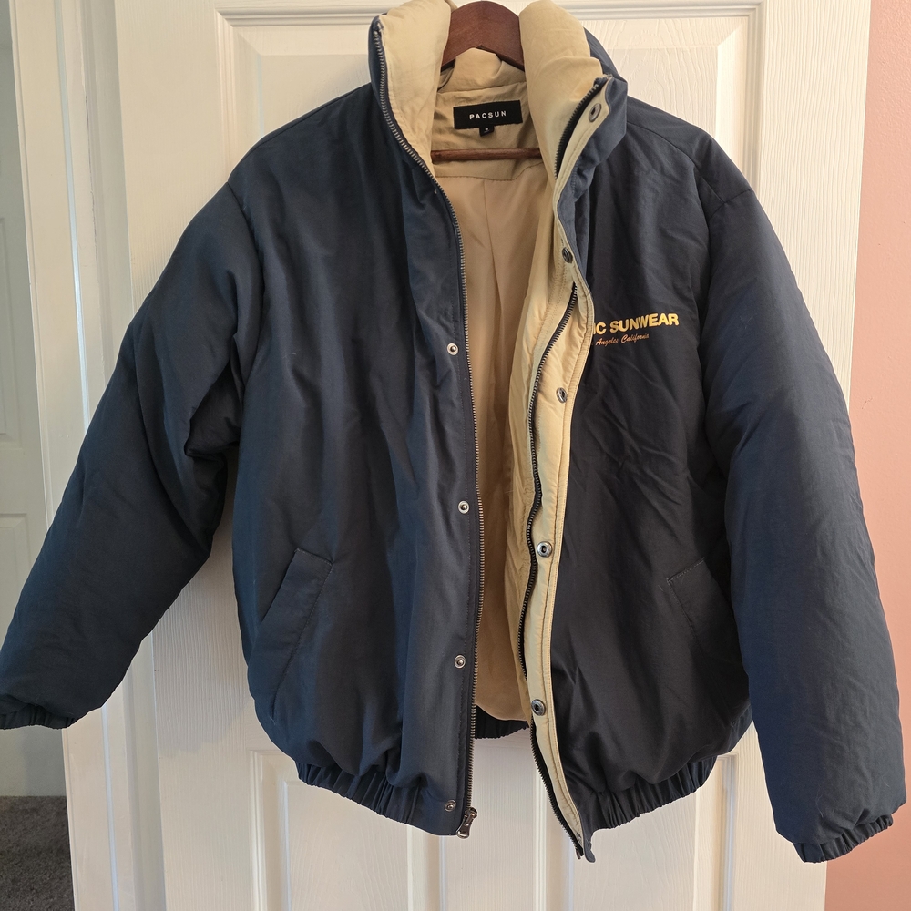 Navy and Tan Jacket Puffer